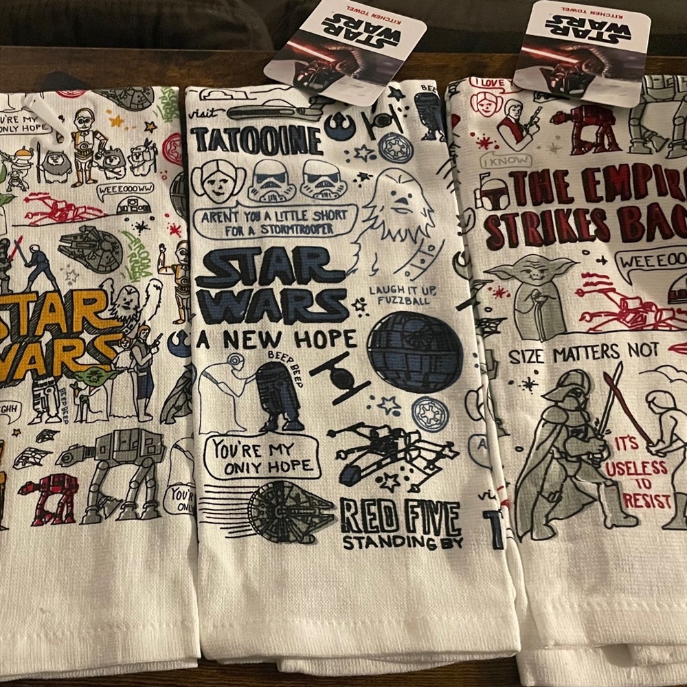 NEW 3 Pk Star Wars Kitchen Towels